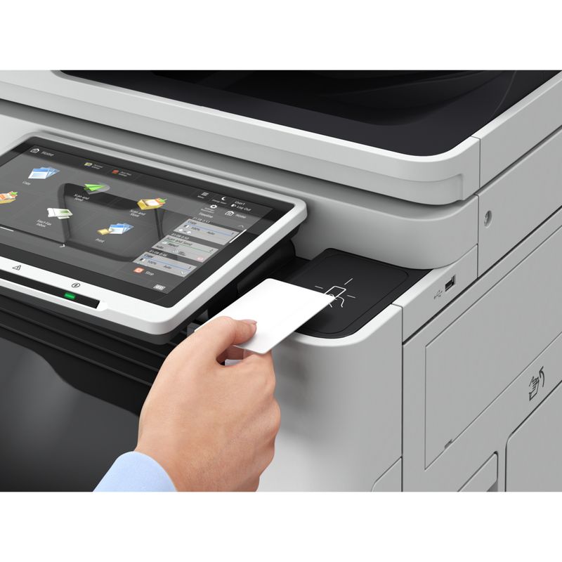 Holding A Card Into The Printer